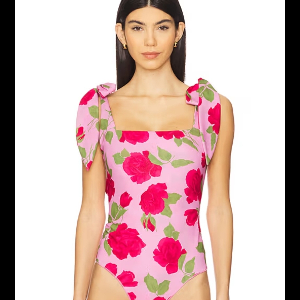 Show Me Your MuMu Gidget Pink and Green Floral Bodysuit Size: XXL